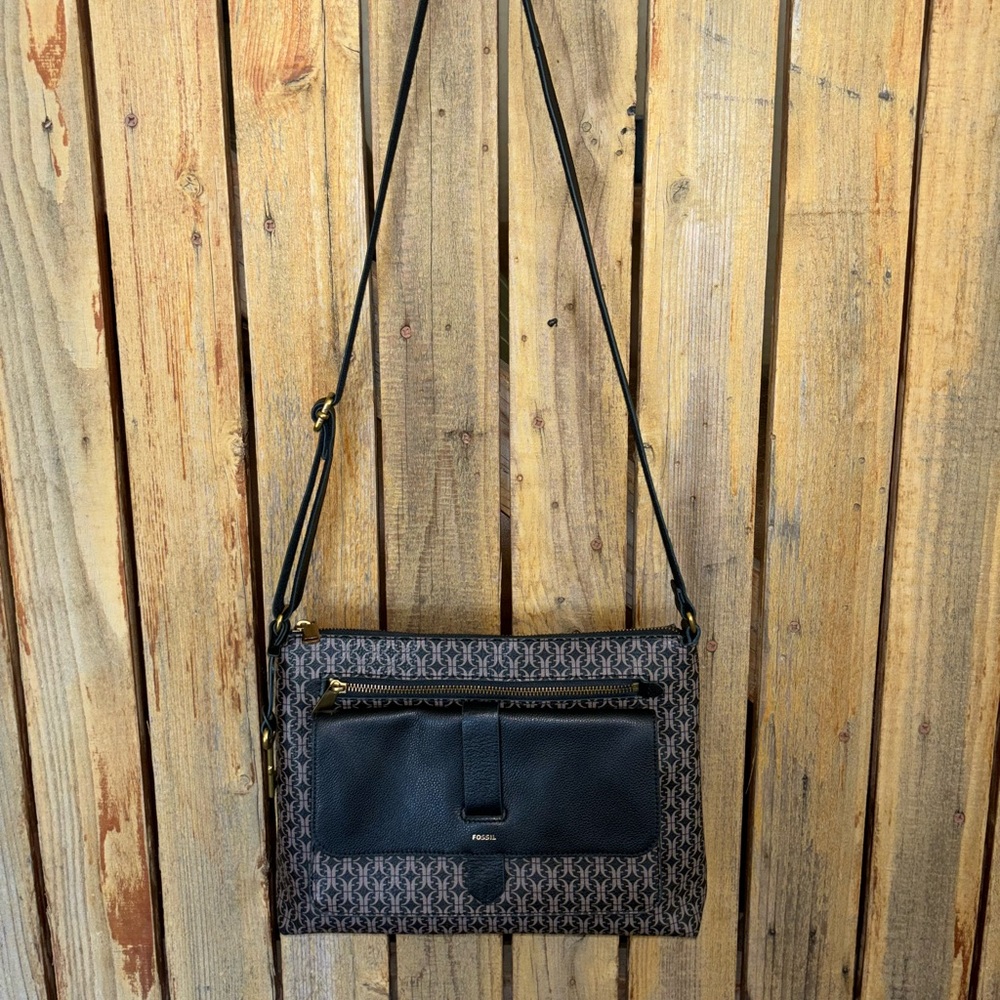 Fossil Canvas Coated Shoulder Bag - image 1